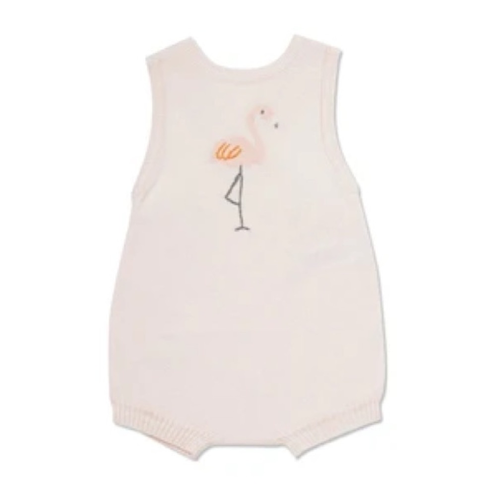Angel Dear Knit Flamingo Romper